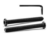 M8 x 80mm 10Pcs Tête Plate Vis D'assemblage à Six Pans Creux, Vis à Tête Plate, Acier Inoxydable A2 V2A, Boulons de Meubles, Filetage Complet, Oxyde Noir (Avec Clé Hexagonale)