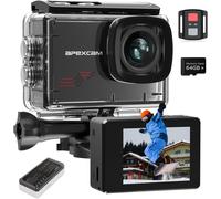 M80 Sports Camera 4K Stabilizer 60FPS Action Cam with Card 64GB Photo 48MP Waterproof Camera 40M with EIS 8X Zoom 170° Wide Angle with Accessory Kits for Adventures