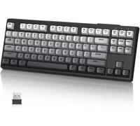 M87 TKL 87 Keys Wireless Gaming Keyboard Dual Mode Bluetooth / 2.4GHz PBT Spherical Keys 4000mAh Battery Rainbow Backlit Membrane Keyboard with Various Colors-Black