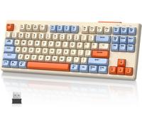 M87 TKL Wireless Gaming Keyboard Dual Mode Bluetooth/2.4GHz PBT Keys Rechargeable Battery 4000mAh Rainbow Backlit Keyboard Mixed Color Mechanical Feeling Blueberries
