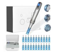 M8S Dermapen Stylo Micro-Aiguille Sans Fil Professionnel avec 22 Cartouches de Rechange, 6 Vitesses Réglables, Machine à Micro-Aiguilles pour Soins de la Peau