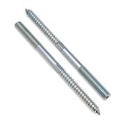 M8x80mm Boulons de Suspension, Vis à Cheville à Double Extrémité, Vis à Bois, Fixation Sans Tête Zinguée Avec Embout Hexagonal Pour Clé, Tiges Bois de Goujon à Double Filetage Métrique (lot de 10)