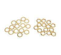 M9 Female Thread Nut Washer Kit | 28 - Piece Set for Electric Guitar Bass Jack Socket Connection | Polished Finish Fasteners/Instrument Connector/Replacement Parts (Gold)