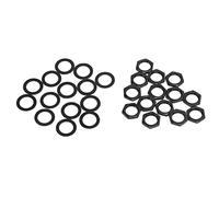 M9 Female Thread Nut Washer Kit | 28 - Piece Set for Electric Guitar Bass Jack Socket Connection | Polished Finish Fasteners/Instrument Connector/Replacement Parts (Black)