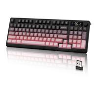 M96 Clavier de Jeu sans Fil Double Mode avec 2,4 G et BT5.0, Clavier Semi-mécanique Membrane à 94 Touches avec Display & Knob, Rainbow Backlit, Dégradée PBT Keycap, 3000mAh pour Mac/Win-Blackberry