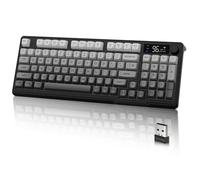 M96 Clavier de Jeu sans Fil Double Mode avec 2,4 G et BT5.0, Clavier Semi-mécanique Membrane à 94 Touches avec Display & Knob, Rainbow Backlit, Dégradée PBT Keycap, 3000mAh pour Mac/Win-Moonnight