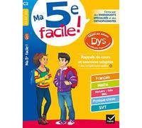Ma 5e facile ! adapté aux enfants DYS ou en difficulté d'apprentissage: cahier d entraînement toutes matières
