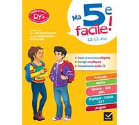 Ma 5e facile ! adapté aux enfants dyslexiques (DYS) ou en difficulté d'apprentissage: français, maths, anglais, histoire-géo, sciences