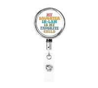 Ma belle-fille est mon enfant préféré porte-Badge rétractable bobine Clip porte-carte d'identité pour infirmière étudiant employé de bureau