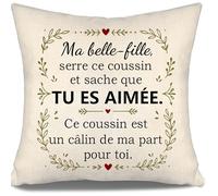 Ma Belle-Fille Serre ce Coussin et sache Que tu ES aimée Ce Coussin est Un câlin de ma Part pour toi Housse de Coussin pour Belle-Fille Anniversaire Cadeau de Noël