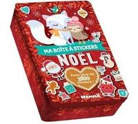 Ma boite à stickers - Noël (Renard blanc et oiseau) - Boîte métal avec 1000 stickers - Dès 3 ans