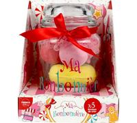 Ma Bonbonnière - Coffret Bombes de Bain Gourmandes | 5 Bombes de Bain Effervescentes + Fleur de Douche | Pomme d’Amour, Barbe à Papa, Monoï, Vanille, Bubble Gum | Idée Cadeau Femme - FRENCH TENDANCE