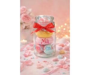 Ma Bonbonnière - Coffret Bombes de Bain Gourmandes | 5 Bombes de Bain Effervescentes + Fleur de Douche | Pomme d’Amour, Barbe à Papa, Monoï, Vanille, Bubble Gum | Idée Cadeau Femme - FRENCH TENDANCE