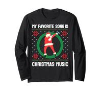 Ma Chanson préférée est Christmas Music Dab Santa Ugly Sweaters Manche Longue