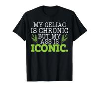 Ma cœliaque est Chronique mais Mon Cul est emblématique sans Gluten T-Shirt Graphique avec Valeur, Homme, Noir, L