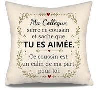 Ma collègue Serre ce Coussin et sache Que tu ES aimée Ce Coussin est Un câlin de ma Part pour toi Housses de Coussin Collègues Cadeau pour Femmes Anniversaire Cadeau de Noël Cadeau d'appréciation