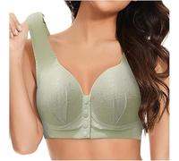 Ma commande avec boutonnière sur le devant sans maillot de corps réglable, grand soutien-gorge bonnet avec joli dos, vert, L