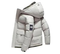 Ma commande Veste décontractée élégante pour hommes grande taille, manteau d'hiver chaud en coton à capuche vestes cirées anglaises hommes, kaki, XL
