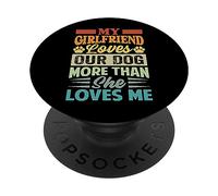 Ma Copine Aime Notre Chien Plus qu'elle ne m'aime PopSockets PopGrip Adhésif