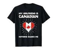 Ma Copine est canadienne, Rien ne m'effraie - Canada Heart T-Shirt Graphique avec Valeur, Homme, Noir, S