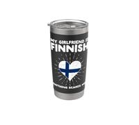Ma copine est finlandaise, rien ne m'effraie - Finland Heart Gobelet isotherme en acier inoxydable double paroi