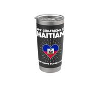 Ma copine est haïtienne, rien ne m'effraie - Haiti Heart Gobelet isotherme en acier inoxydable double paroi