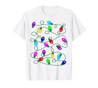Ma Couleur préférée est Les lumières de Noël Pyjama drôle de T-Shirt Graphique avec Valeur, Homme, Blanc, S