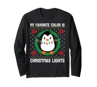 Ma Couleur préférée est Noël Lights Penguin Ugly Sweaters Manche Longue