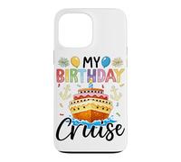 Ma croisière d'anniversaire, gâteau d'anniversaire, Bateau de croisière Coque pour iPhone 13 Pro Max