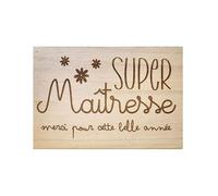 Ma Fabrique Perso - Carte en Bois - Super Maîtresse - Personnalisable