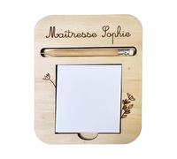 Ma Fabrique Perso - Support à notes autocollantes avec note et crayon - Cadeau fn d'année Scolaire : Maîtresse/Maître/ATSEM/Nounou/AESH - Personnalisable