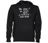 Ma Femme Dit Que J’AI Deux Défauts Noir Sweat À Capuche Sweat-Shirt Jersey Unisexe Homme Femme Black Unisex Hoodie