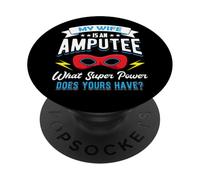Ma Femme est amputée, Mari unijambiste ou amputé d'un Bras PopSockets PopGrip Adhésif