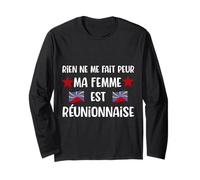 Ma Femme est Réunionnaise Cadeau Couple Homme Humour noël Manche Longue