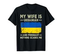 Ma Femme est ukrainienne et ma Femme Enceinte est Un Mari drôle T-Shirt