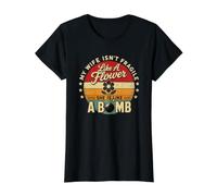 ma Femme n'est Pas Fragile comme Une Fleur, Elle est comme Une Bombe, C'est drôle T-Shirt Graphique avec Valeur, Femme, Noir, XS