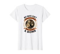 ma Femme n'est Pas Fragile comme Une Fleur, Elle est comme Une Bombe, C'est drôle T-Shirt Graphique avec Valeur, Femme, Blanc, XL