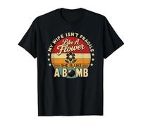 ma Femme n'est Pas Fragile comme Une Fleur, Elle est comme Une Bombe, C'est drôle T-Shirt Graphique avec Valeur, Homme, Noir, M