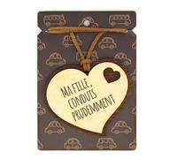 MA Fille, CONDUIS... Pendentif pour rétroviseur en Bois 2 épaisseurs avec cordelette en Cuir. Cadeau Original Qui Vient du cœur pour Vos Proches. (12).