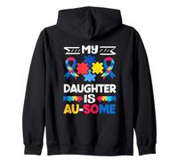 Ma Fille est Une Fille de la Famille Autism Awareness Sweat à Capuche