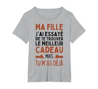Ma Fille J'Ai Essayé De Trouver Le Meilleur De Cadeaux Fille T-Shirt, Femme Grandes Tailles, Gris Chiné, 1X