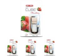 Ma-Fra Deo Cube Strawberry, Diffuseur de Parfum à la Fraise, Rafraîchit l'habitacle de la Voiture et Les Petits Environnements, Design élégant en Forme de Cube et Capuchon en Bois, Longue Durée, 5ml