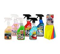 Ma-Fra Kit nettoyant pour traitement auto intérieur et extérieur 3 en 1 Plastica-last Touch-HP 12 - Jantes & gommes - Glass Cleaner - Traitement tissus 3 en 1 plus