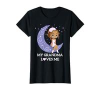 Ma Grand-mère m'aime, Joli Graphique de Lune et de Fille endormie T-Shirt