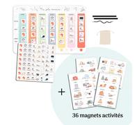 Ma jolie semaine-tableau magnétique avec magnets activités supplémentaires