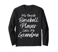 Ma joueuse de baseball préférée m'appelle Grandma Baseball Heart Manche Longue