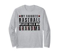 Ma joueuse de baseball préférée m'appelle Grandma Baseball Heart Manche Longue
