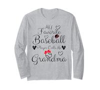 Ma joueuse de baseball préférée m'appelle Grandma Baseball Heart Manche Longue