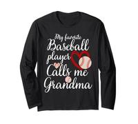 Ma joueuse de baseball préférée m'appelle Grandma Baseball Heart Manche Longue