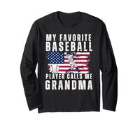 Ma joueuse de baseball préférée m'appelle Grandma Baseball Heart Manche Longue